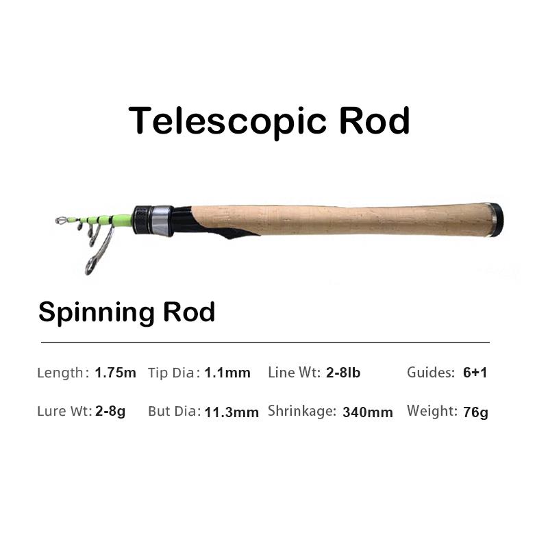 PURELURE 1.53m 1.78m UL L Телескопическое удилище для ловли приманки Удилище для путешествий Спиннинг для ловли форели и окуня Удилище для ловли карбоновое Удилище для ловли мягкой приманки