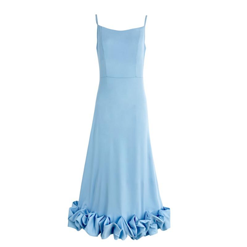 Women's Suspender A-line Flower Large Skirt Hem Evening Dress Dress