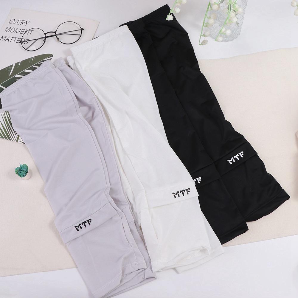 Color Sun Protection Letter Women Arm Sleeves Ice Silk Driving Arm Cover Summer Sunscreen Sleeves