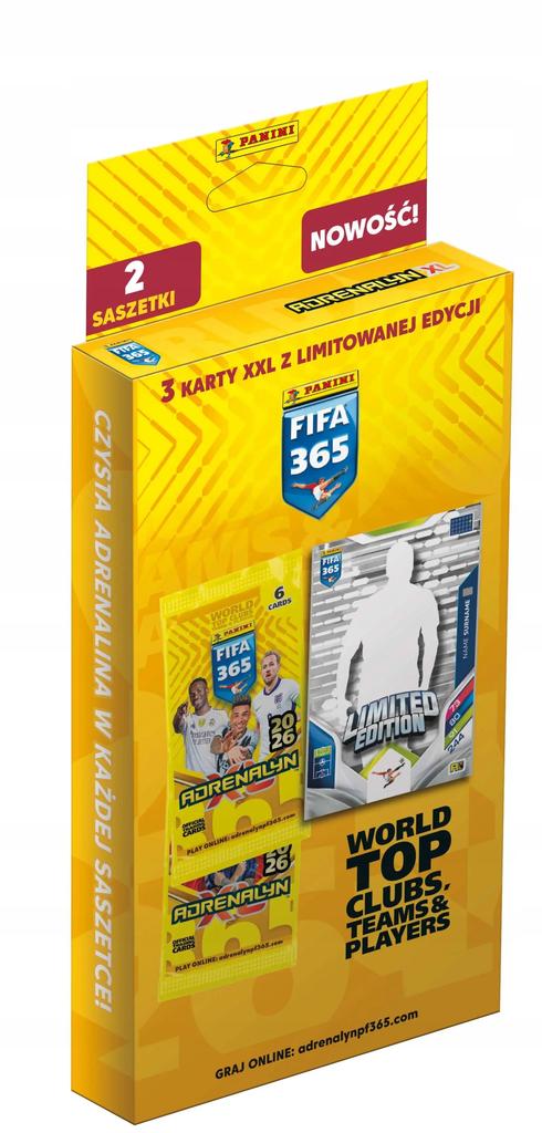 Fifa 365 2026 axl blister xxl 3 karty limited panini 2 saszetki z kartami