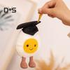 Boiled Egg Stuffed Toy 5.5 Inches Happy Boiled Plush Fluffy Egg Plushie Fun Graduation Gift for Foodies Sports Fans Nature Lovers
