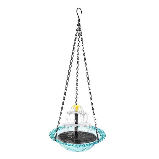 Yousheng Solar Bird Bath Fountain, 3-Tier Cascading Fountain Hanging Bird Bath, Solar Powered Outdoor Hummingbird Bath Fountain, for Garden Backyard