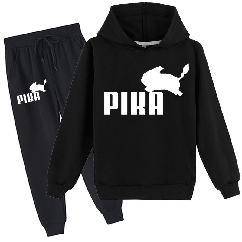 Детские осенне-зимние джемперы с рисунком Пикачу и рисунком покемонов, топы, детский свитер с капюшоном, комплект 100-170 см