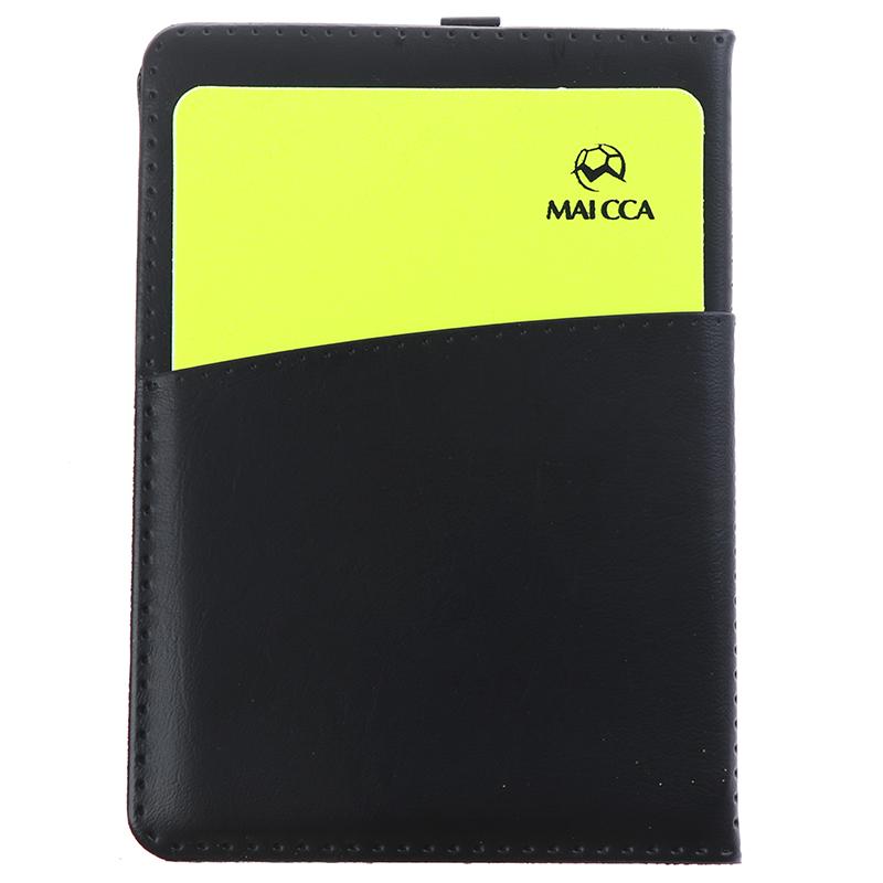 Рефери по футболу, инструмент для записи красной желтой карточки с кожаным чехлом и ручкой