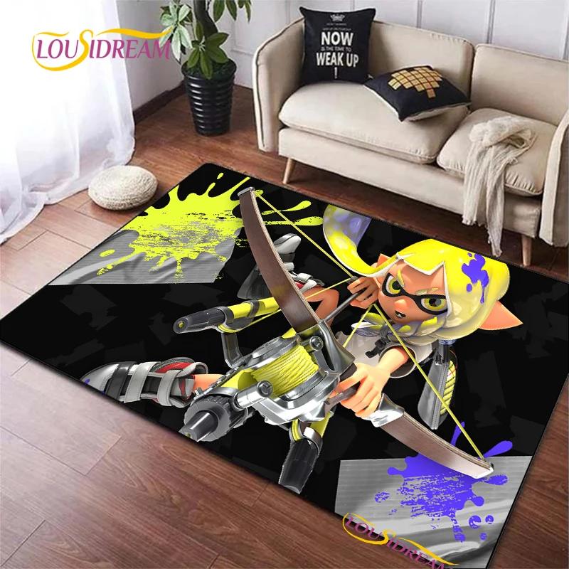 Мультяшный ковер Splatoon для гостиной, спальни, коврики для зоны, нескользящий коврик для пола на кухню, коврик-постер, подарок на день рождения