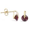 [J9533] - Gold Plated 'Crystal' Golden Garnet Earrings - 10x6 Mm