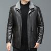Winter Detachable Inner Liner, Medium Length Sheep Skin, Middle-aged Men's Leather Jacket, Casual Thickened Down Jacket