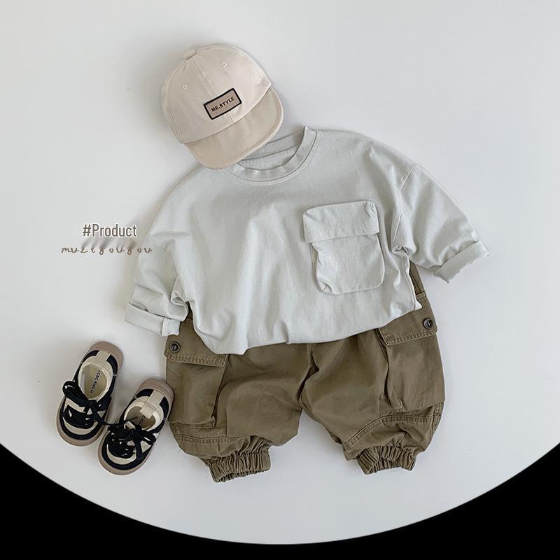 Kids' Autumn Long-Sleeve Cotton T-Shirt - Versatile Korean Style for Boys & Girls