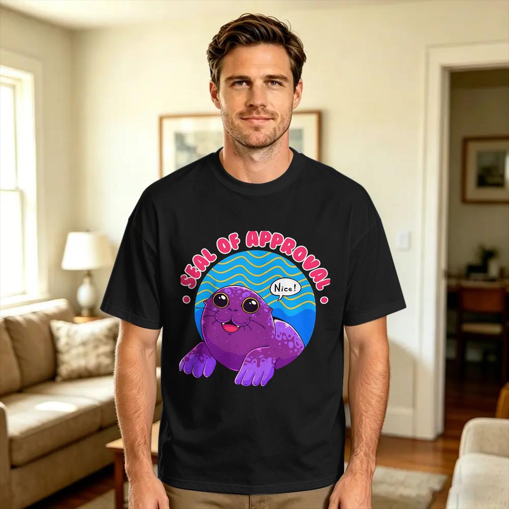 Seal Dons Approval T Shirt Beach Y2K Basic T Shirts Pure Cotton Fashion Tshirt For Unisex Pattern Tees