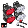 Rechargeable Bicycle Front Rear Light LED Headlamp Taillight Multiple Lighting Modes USB Type-C Charging for Night Riding Safety 7