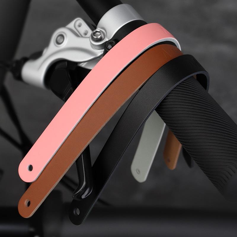 1/2PCS Cowhide Leather Pull Strap Belt Quick Release Rope Block Bag for Brompton Folding Bike Front Bag Carrier Block Strap
