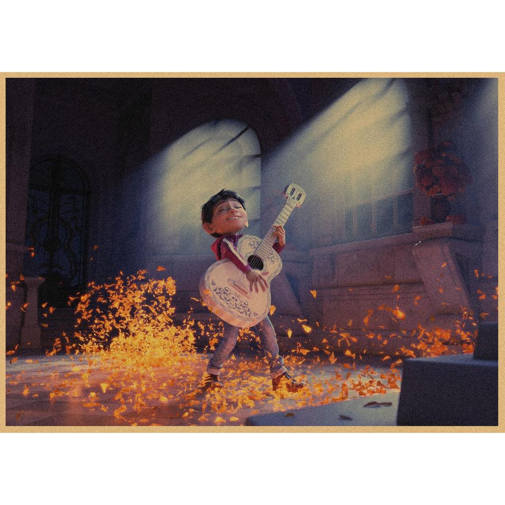 Ретро Аниме Постер из Крафт-бумаги Coco - Декоративное Настенное Искусство Фреска