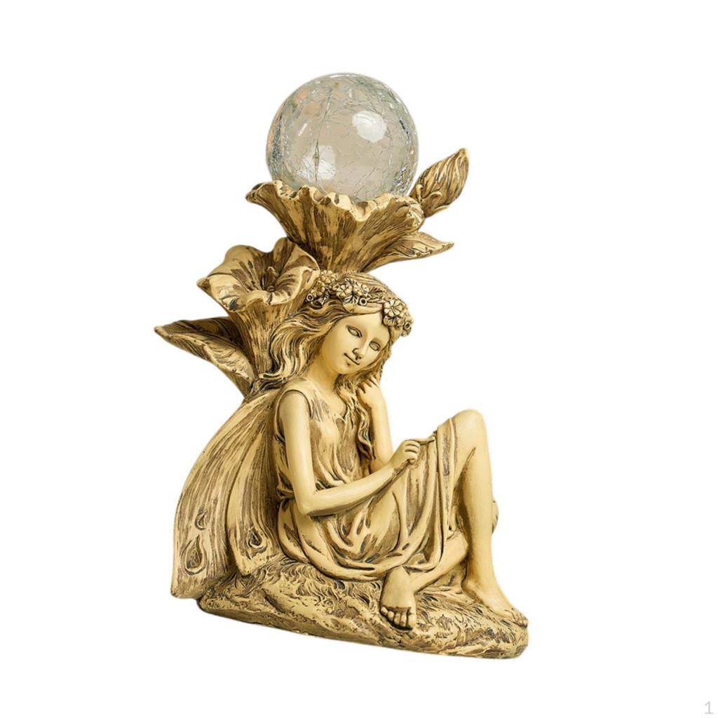 Статуэтка для сада фей, лампа на солнечных батареях, декоративная смоляная лужайка, украшение для улицы