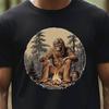 Футболка с костром Бигфута Футболка Бигфута Футболка Сасквоча для кемпинга Смешная футболка с Бигфутом Унисекс футболка