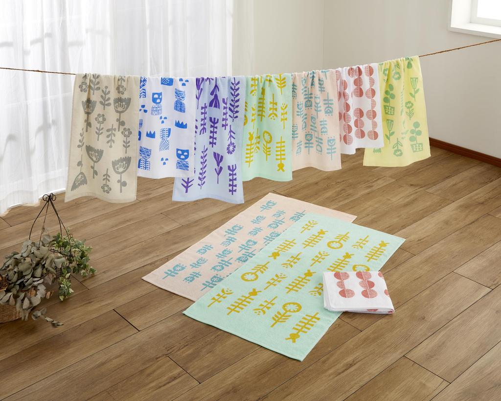Kosugizen Мини-полотенце для ванной Everyday Print Скандинавский 3 цвета 1 из 50 x 100 Удобный Компактный Тонкий Быстросохнущий Набор полотенец, Полотенца, Стиль, (3 узора), Каждый,