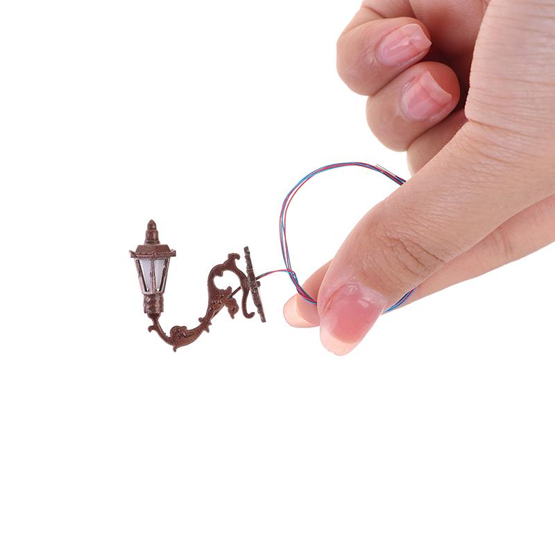 2Pcs 1/12 Dollhouse Wall Lamp Model Garden Yard Chandelier Sand Table Led Light