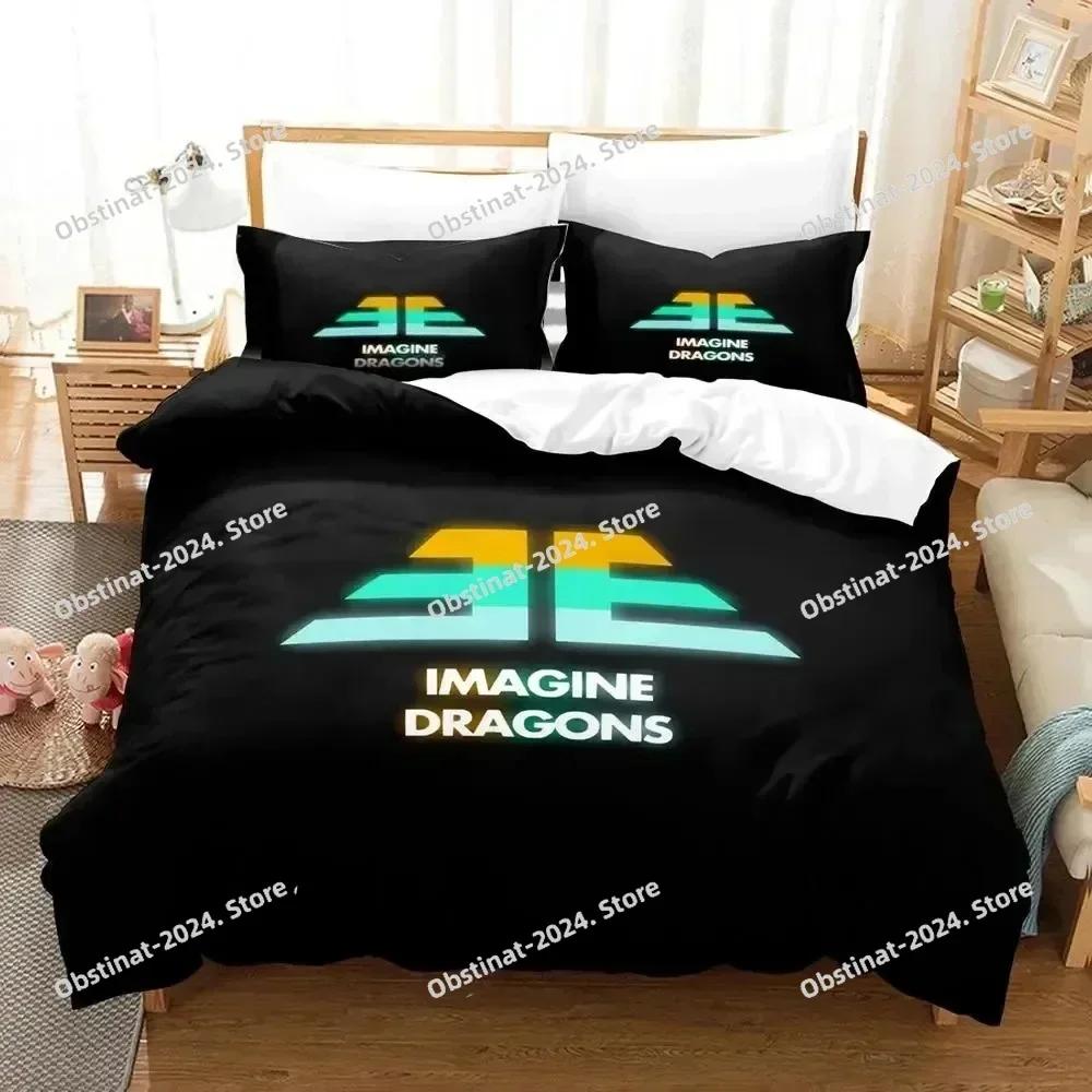 3D-принт Imagine Dragons Обложка альбома Постельное белье Пододеяльник Постельный комплект Пододеяльник Наволочка Одеяло King Queen Size Мальчики Взрослые