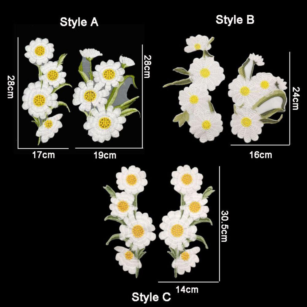Daisy Clothing Applique Elegant Clothes Patches Flower Embroidered Patches  Sewing