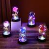 Eternal Flower Galaxy Rose Gifts Artificial Flowers In Transparent Dome Valentine's Day Gift Colorful Foil Rose Desktop Ornament