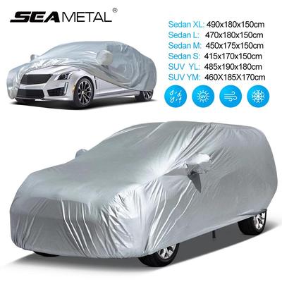 Полный чехол для автомобиля для использования в помещении и на улице, защитный чехол для автомобиля, солнцезащитный козырек, пыленепроницаемый, с защитой от УФ-лучей, универсальный для седана, внедорожника