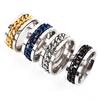 4 Colours Men Fashion Domineering Titanium Steel Rotating Rings Jewelry Chain Ring