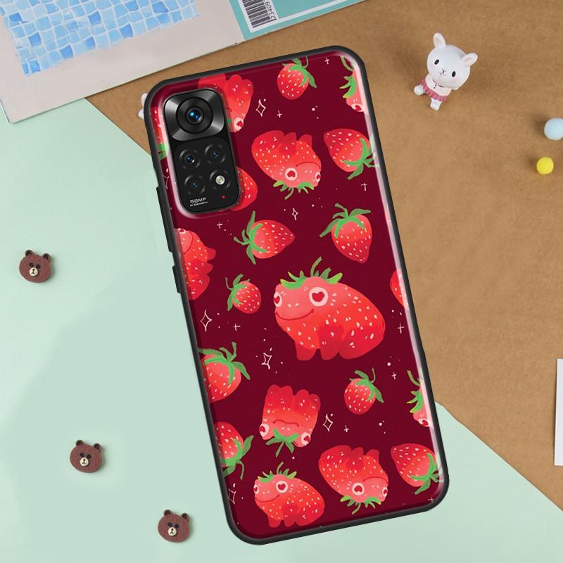 Милый чехол для телефона с клубникой для Xiaomi Redmi Note 12 8 9 10 11 Pro 8T 9S 10S 11S 12S 10A 9C 10C 12C