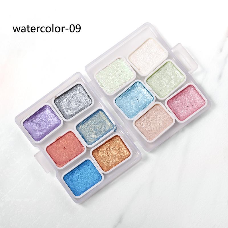 Перламутровые акварельные краски для нейл-арта - Металлический омбре и мраморные эффекты