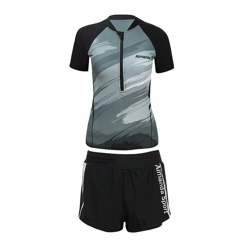 Женский спортивный купальник-двойка большого размера 2024 с лоскутным дизайном