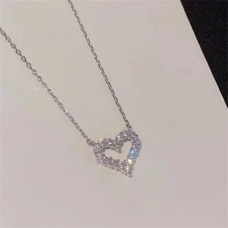 Women Fashion Necklace for Diamond Collar Chain Heart Necklace Collarbone Chain