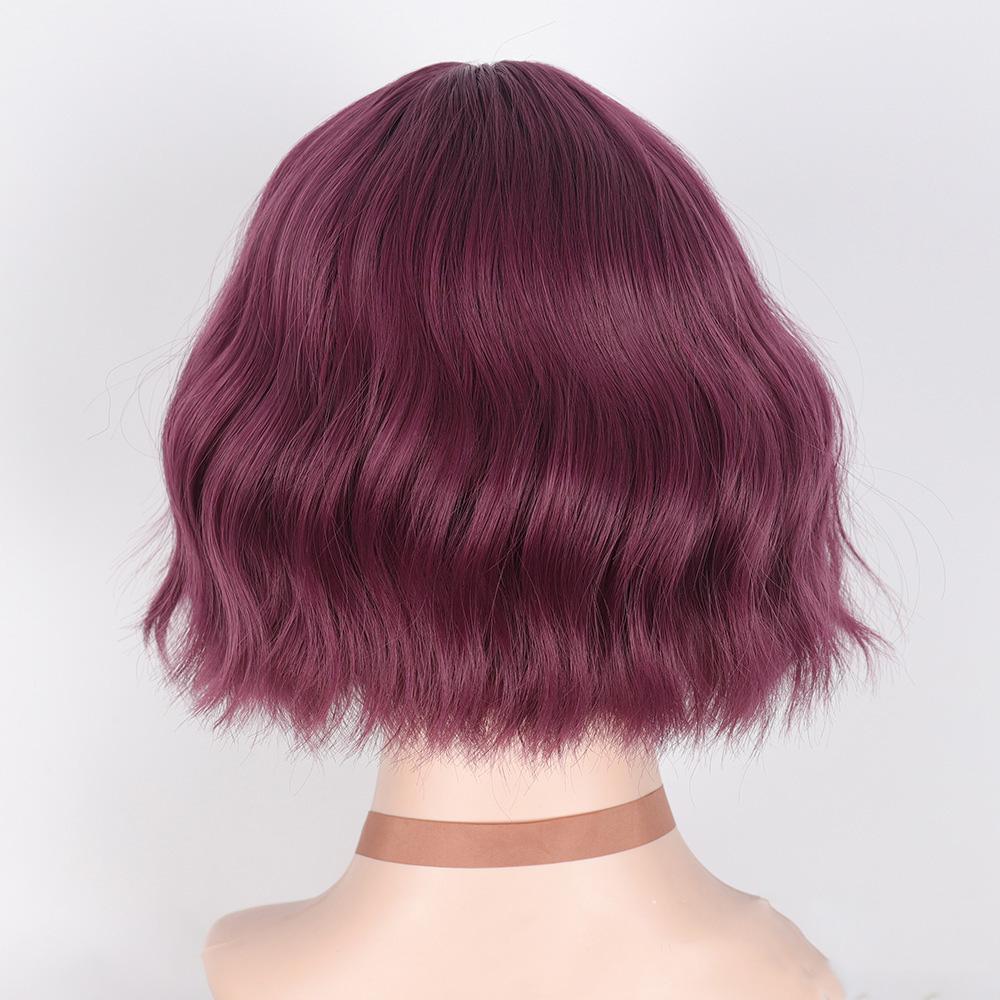 Короткие волнистые парики для чернокожих женщин, афроамериканские синтетические рыжие парики с челкой, термостойкий парик для косплея