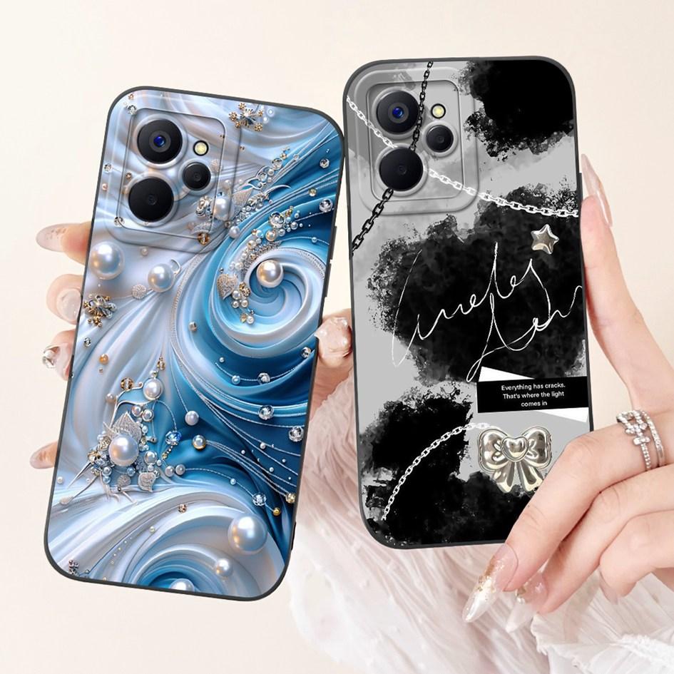 Чехол для Realme 9i Крутой Модный Цветочный Мраморный Закатный Мягкий Жидкий Силикон Защитная Крышка для Объектива Для Realme 9i 5G Realme9i Бампер