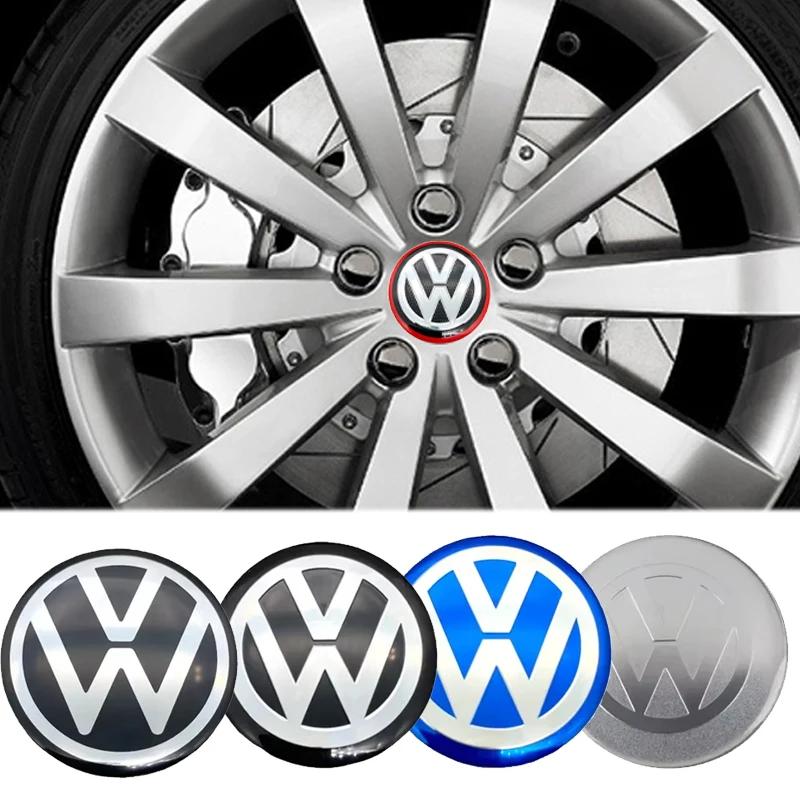 FD08-4pcs 56mm Car Wheel Center Sticker for Volkswagen ABT Golf 5 6 Polo Passat Tiguan CC Bettle Bora Touran MK4 Scirocco Santana