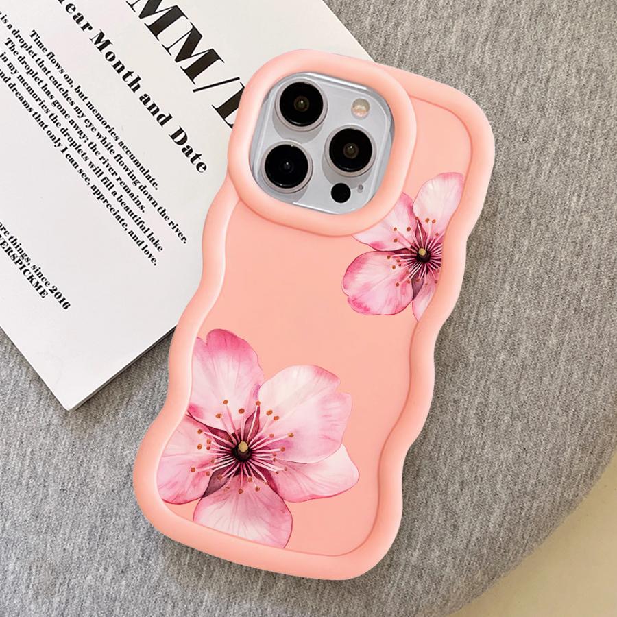 Розовый Цветок Мягкий Чехол для Телефона для iPhone 17 Air 12 13 11 14 XR 15 Plus 16 Pro Max 8