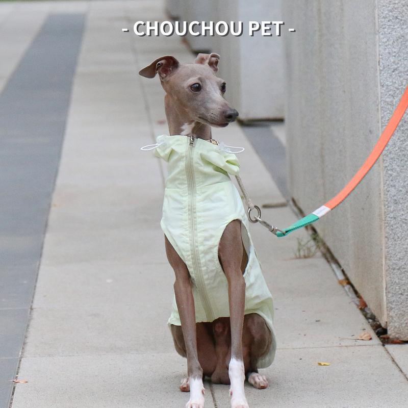Autumn Greyhound Whippet Iggy Hooded Pet Vest Rainproof and Waterproof Adjustable Zipper Dog Clothes