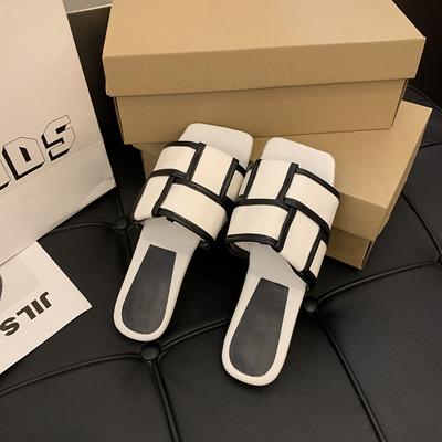 Модные повседневные сандалии для женщин Новые высококачественные льняные широкие вязаные тапочки на плоской подошве Современные тапочки