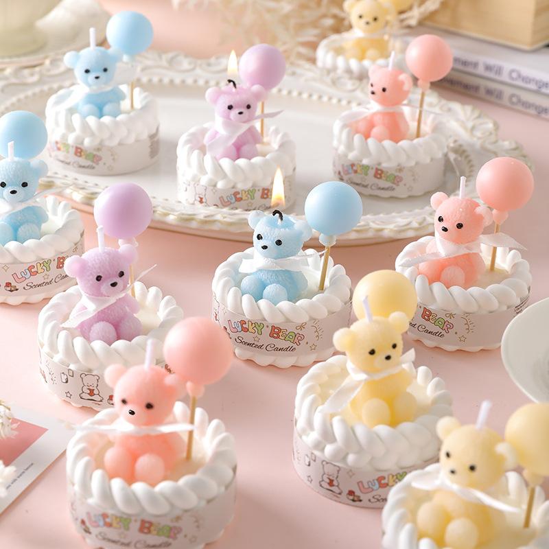 Best Selling Handmade 3D Teddy Bear Balloon Scented Candles Soy Blend Wax Aesthetic Long Burning Romantic Diwali Easter Ramadan