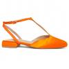 Bailarina De Tacón Bajo Naranja De Raso Para Mujer Vasier 105271