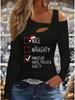 Autumn & Winter Women's New Casual Long Sleeve Top Christmas Pattern Ideal Halloween Christmas Gift T Shirt