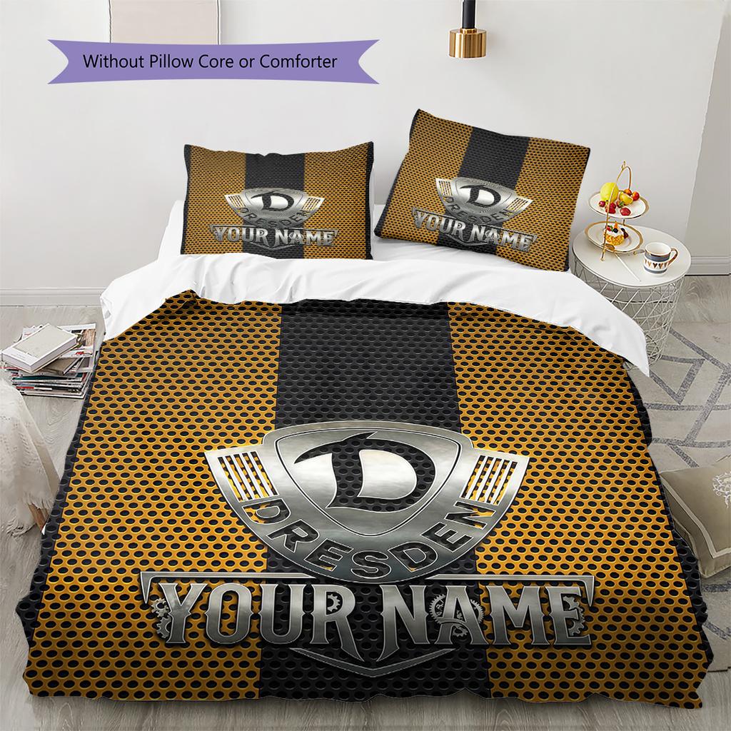 Dynamo Dresden Custom Name Pattern Bedding Quilt Set Quilt Cover Pillowcase Home Birthday Gift(1 * duvet cover + 2 * pillowcase, without core)