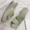 Тапочки с металлическим носком и танкеткой для девочек Baotou Slippers женские новые повседневные тапочки Sandalias De Mujer Verano 2024 Zapatos