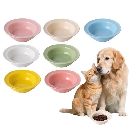 Ceramic Cat Bowl for Dry Wet Food, Microwave Dishwasher Safe Pet Feeder Plate, Whisker Friendly Kitten Food Water Dish