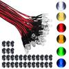 GTIWUNG 60pcs 5mm High Brightness LEDs for 6 Colors Available Warm and Yellow 60pcs Dedicated Mounting LED Holders Pre-Wired Bullet-Shaped 12V, -