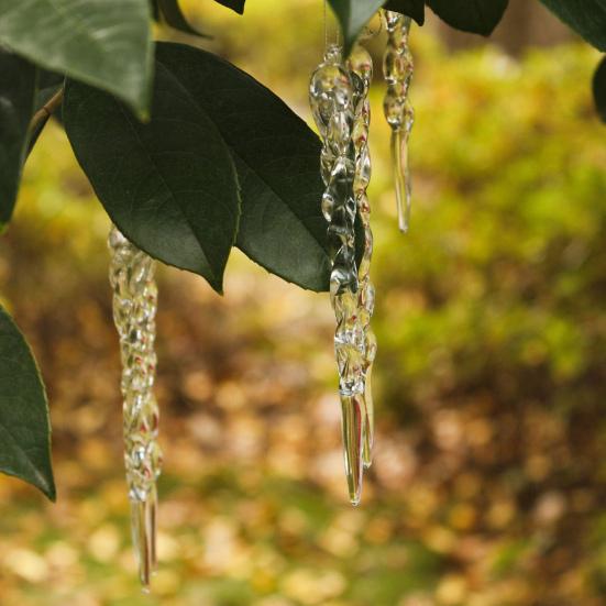 12 Pcs Acrylic Icicles Christmas Ornaments Clear Crystal Icicle Christmas Tree Hanging Decorations for Xmas New Year Holiday Wedding Party Decor