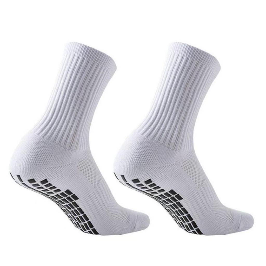 Solid Color Non-Slip Football Socks - Unisex, Shock-Absorbing, Mid-Calf, Breathable, Wear-Resistant Sports Socks with Towel Bottom Grip.