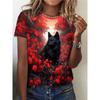 Women's Summer Fashion Casual Loose Plus Size Tiger 3D Printed Round Neck Short Sleeved T-shirt Top 6XL