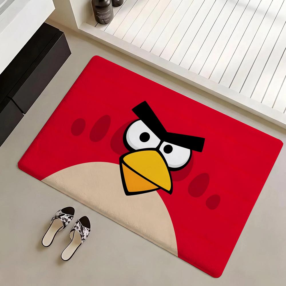 Коврик для пола Angry Birds Эко-фланель Коврик для двери Нескользящий Без запаха Для помещений Мягкий Короткий ворс Ковер для пола