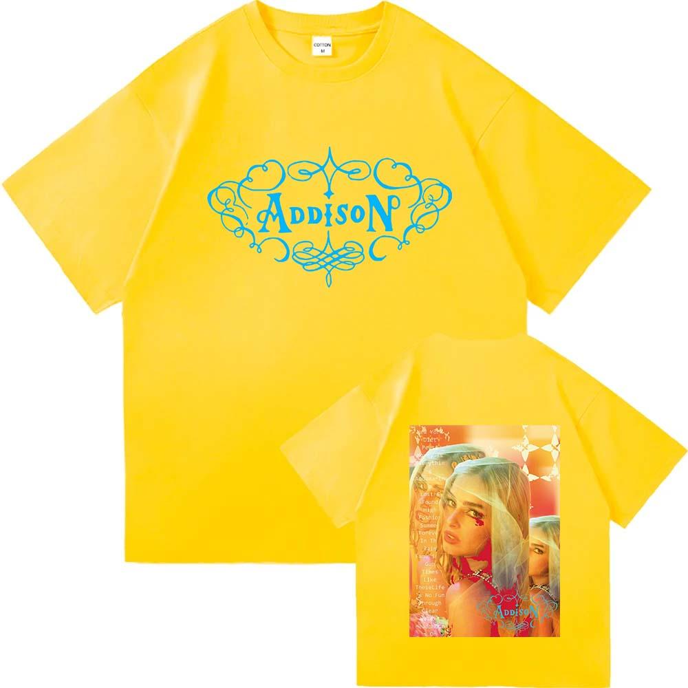 2025 Addison Rae 2025 New Album Addison T Shirt Fashion Retro UnisexWomen Clothing Harajuku Clothes Summer 100 Cotton Graphic T S