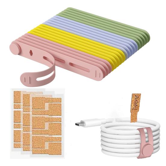 38 шт./компл. силиконовая кабельная стяжка с возможностью записи этикетка для наушников телефон шнур питания ремешок для связывания многоразовый эластичный органайзер для проводов