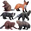 Реалистичные игрушки-модели дикой природы: Муравьед, Барсук, Бобр, Лиса, Норка - Пластиковые фигурки для детей.