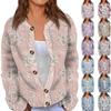 Women's Valentine's Day Print Long Sleeve Knit Cardigan Button Jacket
